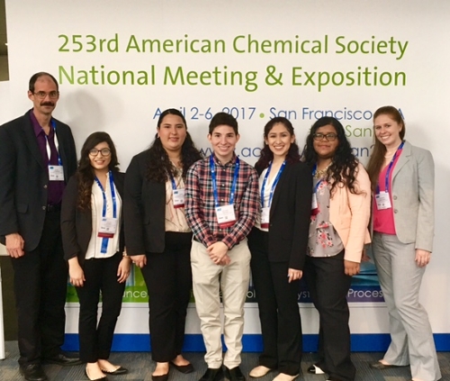 TAMIU students presenting research at the American Chemical Society (ACS) National Meeting in San Francisco.