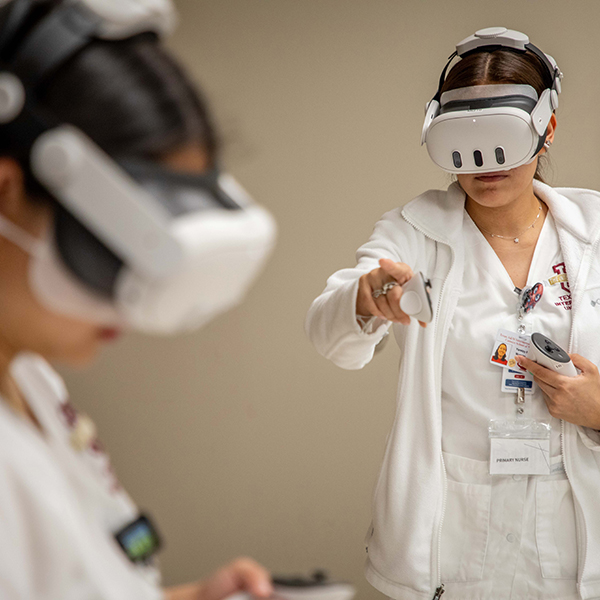 Student wearing googles