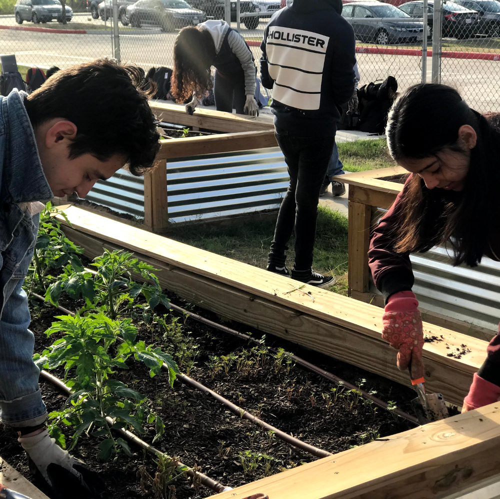 Garden students