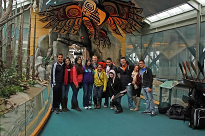 A total of 11 TAMIU students are in Vancouver, Canada this Spring Break, participating in the World Model United Nations Conference, the most diverse college-level U.N. Conference in the world. Pictured from left to right are:  Jonathan Gutiérrez, Esther Cavazos, Triana González, Amanda Garza, George Thomas Pugh, Yuliana Alcaráz, Alvaro Aguirre, Leslie Cortez, Aaron Gangi, María Fernanda Andrade, and Alejandro Barrera.