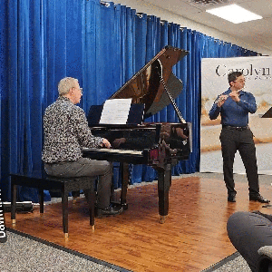 Music student performs a musical selection