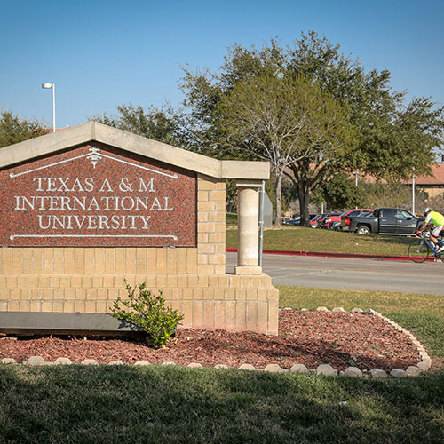 TAMIU Village sign