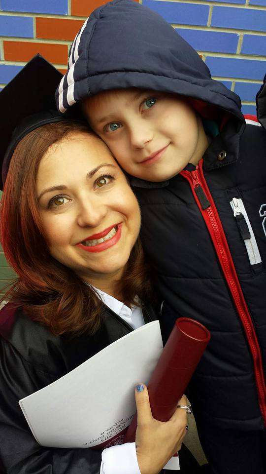 Shariff graduating with her MA