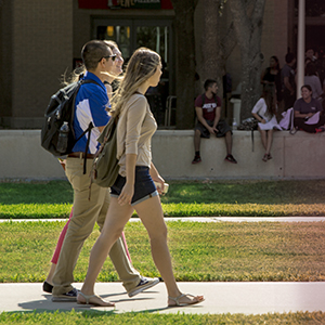 Students walking