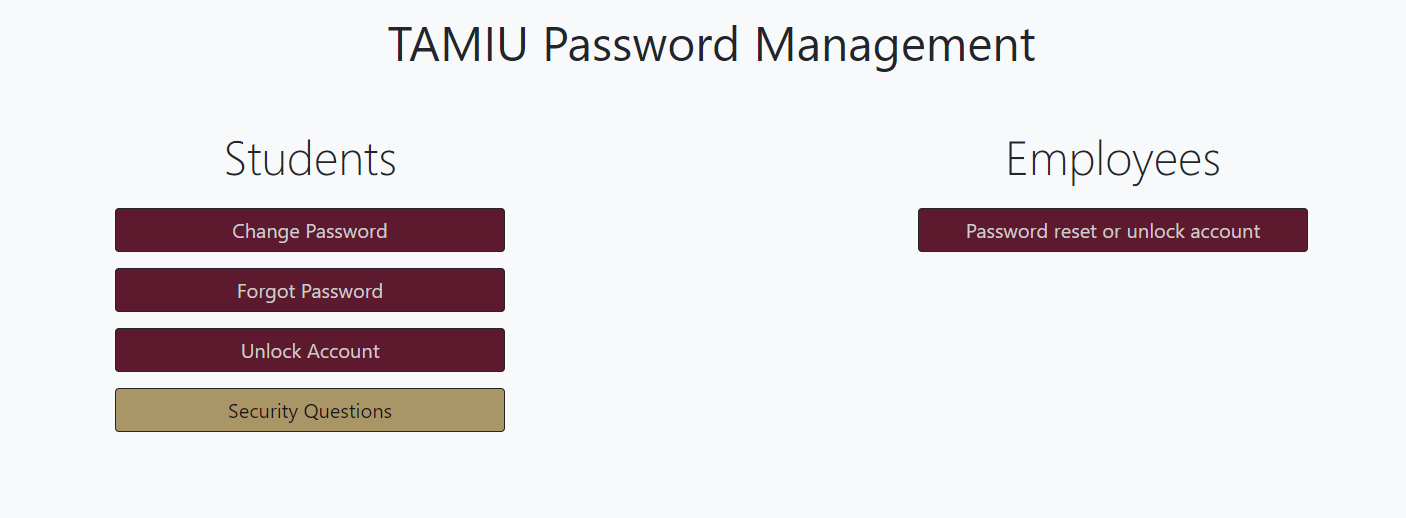 Screenshot of Password Management Webpage