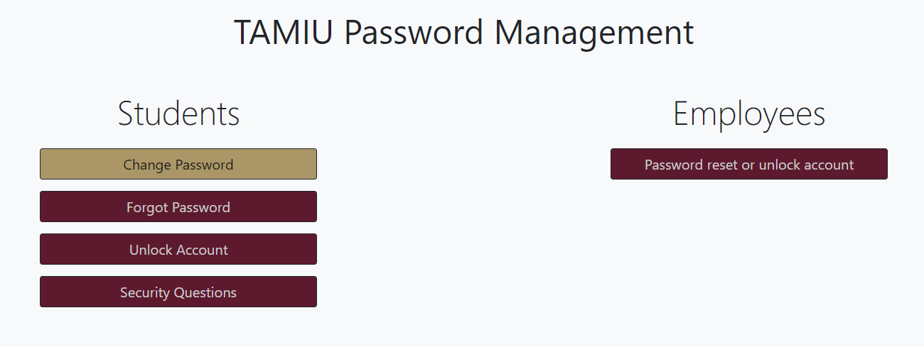 Screenshot of Password Management Webpage