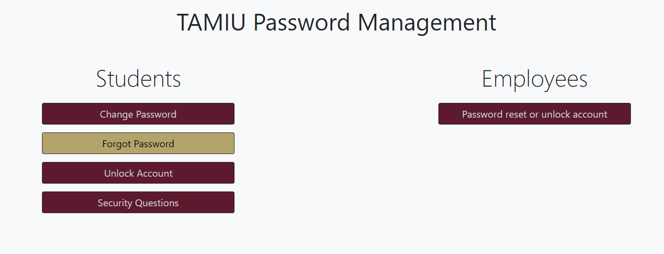 Screenshot of Password Management Webpage