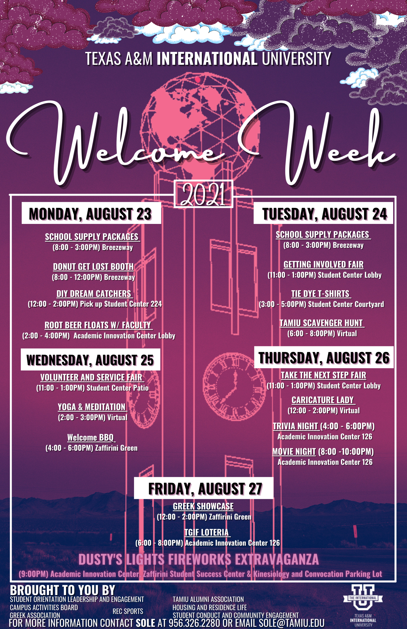 TAMIU Welcome Week Series of Events 2021