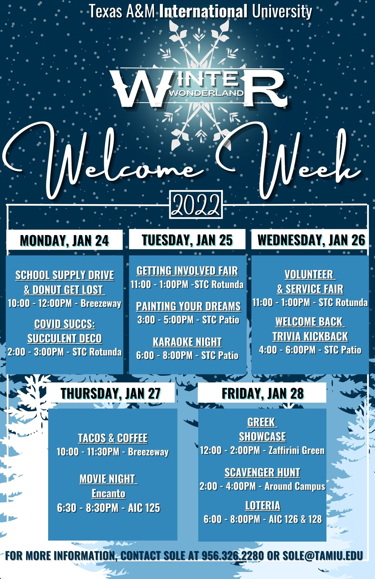 TAMIU Welcome Back Week 2022 Series of Events Image