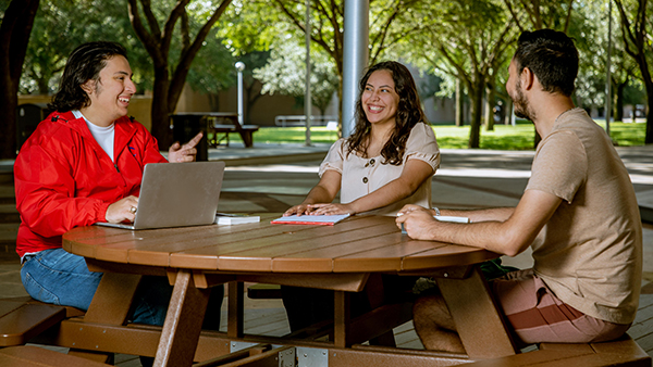 students outside